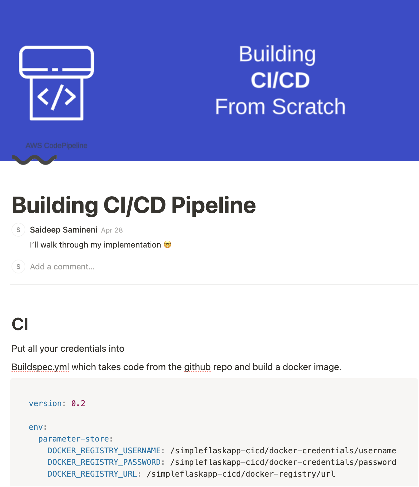 CI/CD Pipeline Creation